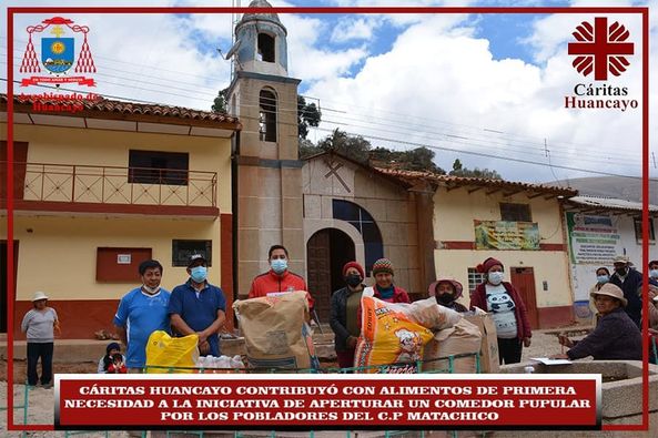 Entrega de alimentos de primera necesidad para su olla omun de Matachico en la provincia de Jauja